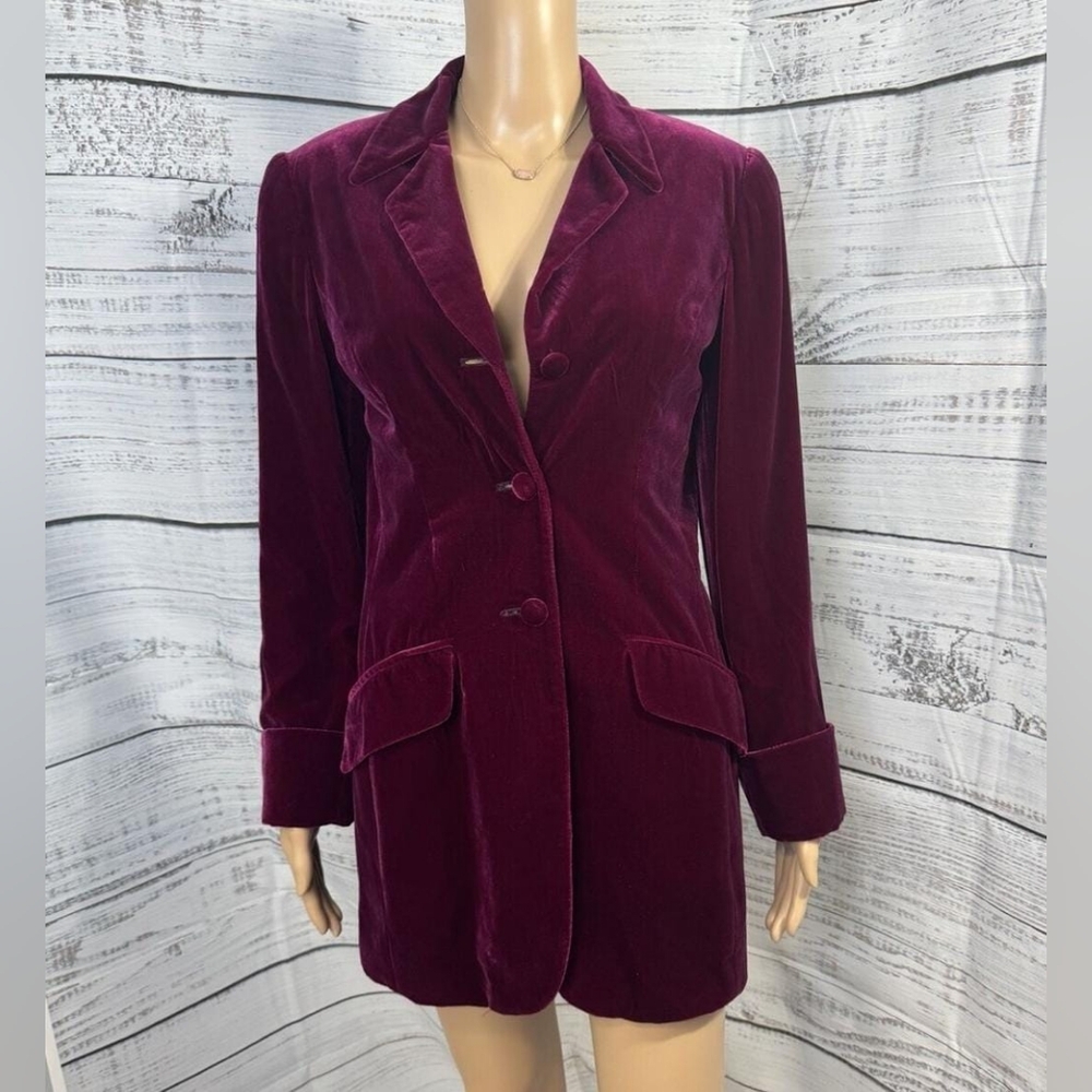 Women's Velvet Blazer - Purple